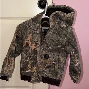 Carhartt Kids Realtree-Style Camo Hooded Jacket - Brown/Green Camo